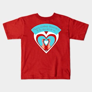 Geese in Heart - Happy Wedding Anniversary Kids T-Shirt